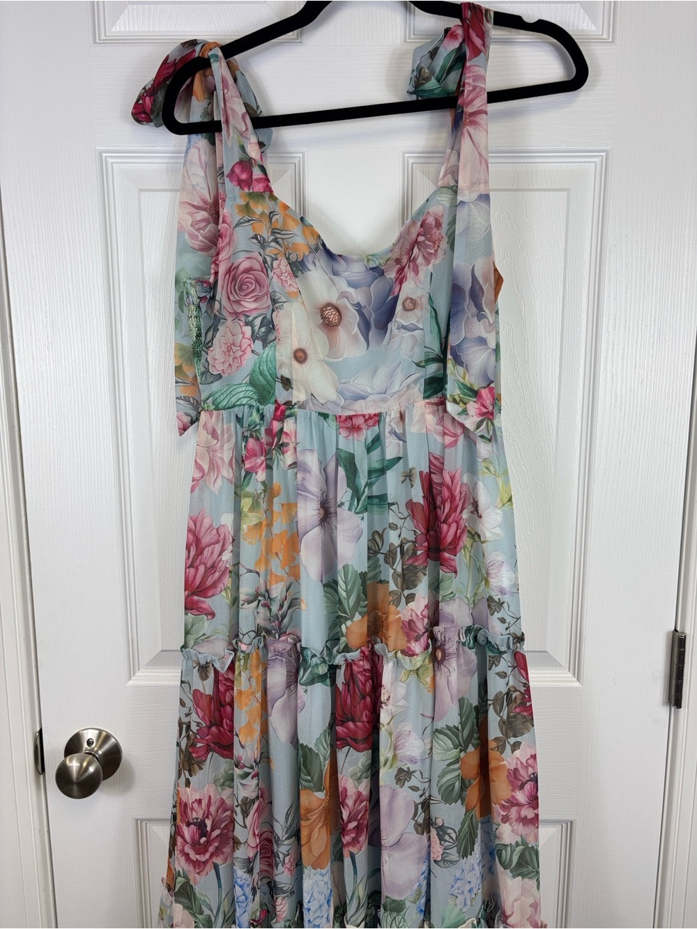 Baltic Born Anita maxi dress light blue floral print sz med - Picture 7 of 12